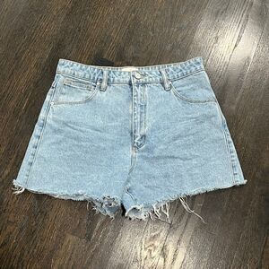 Abrand Venice Jean Shorts Women’s 29 Light Blue Denim‎ High Rise Cut Off